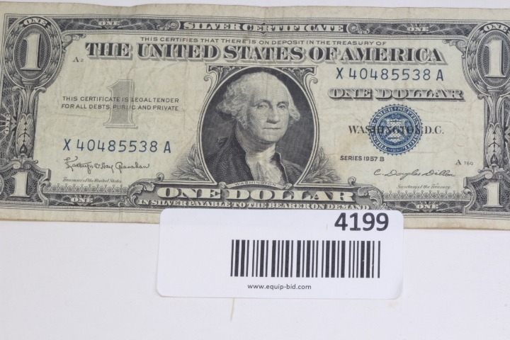 lot 4199 image: 1957 B $1.00 Silver Cert
