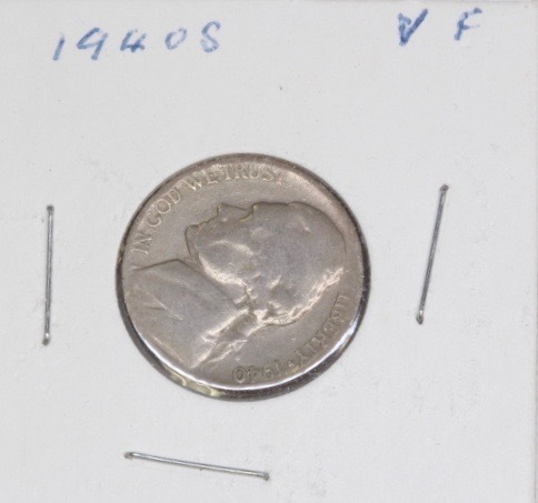 lot 4242 image: 1940 S Jefferson Nickel VF