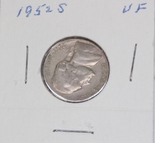 lot 4258 image: 1952 S Jefferson Nickel, VF