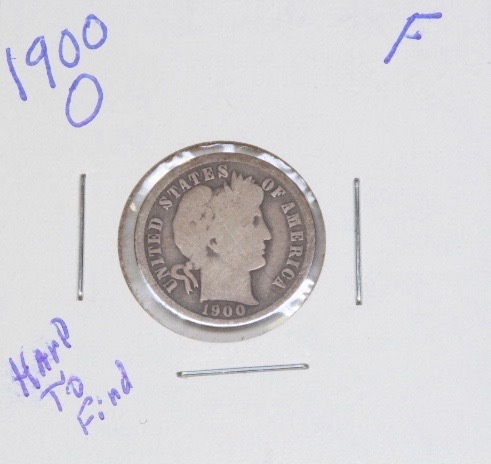 lot 4269 image: RARE 1900-O Barber Dime