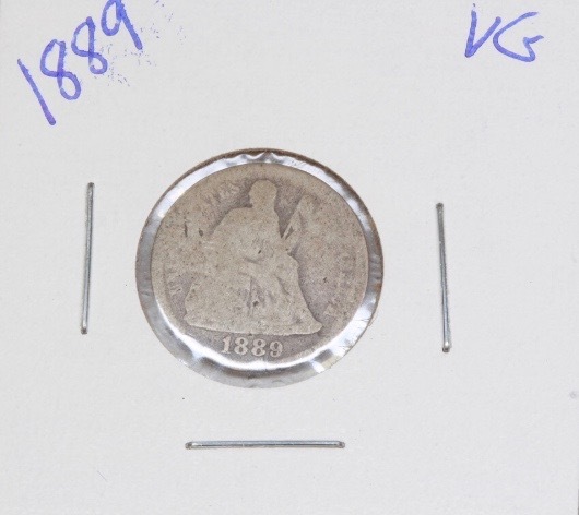 lot 4270 image: 1889 Seating Liberty dime