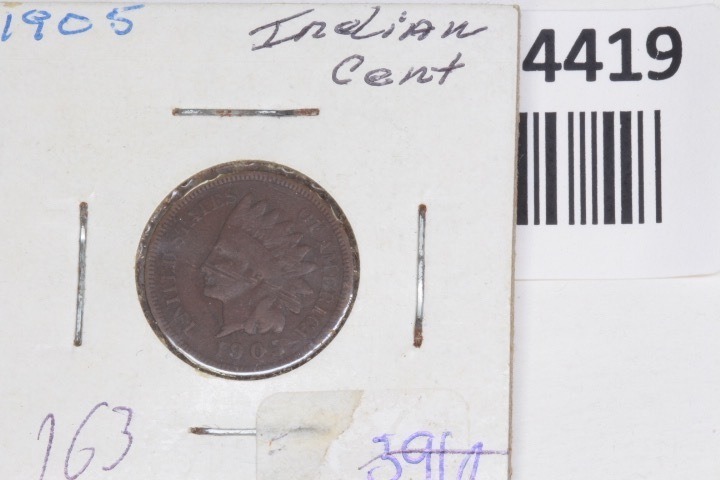 lot 4419 image: 1905 Indian head penny