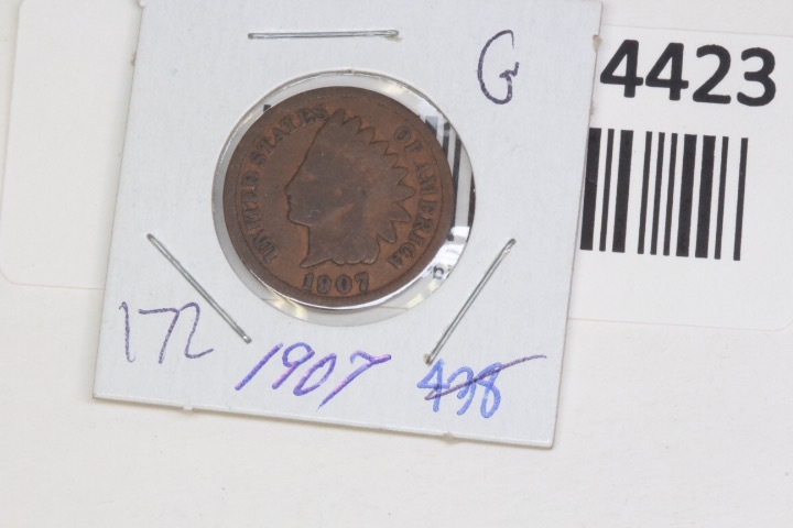 lot 4423 image: 1907 Indian Head Penny