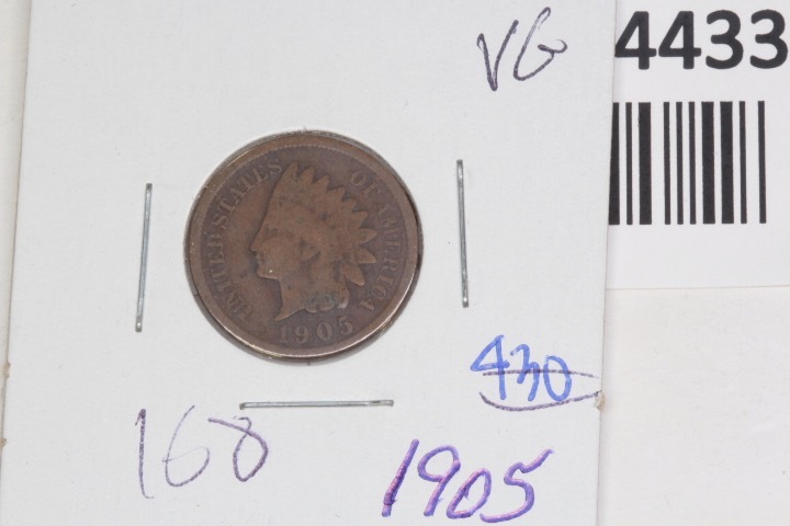 lot 4433 image: 1905 Indian head penny