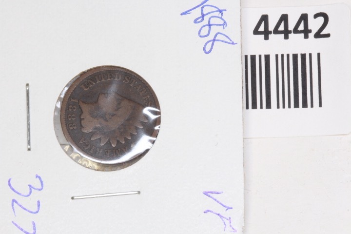 lot 4442 image: 1888 Indian head penny, very fine
