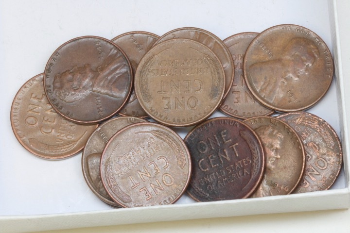 lot 4348 image: 15 -1946 Wheat pennies