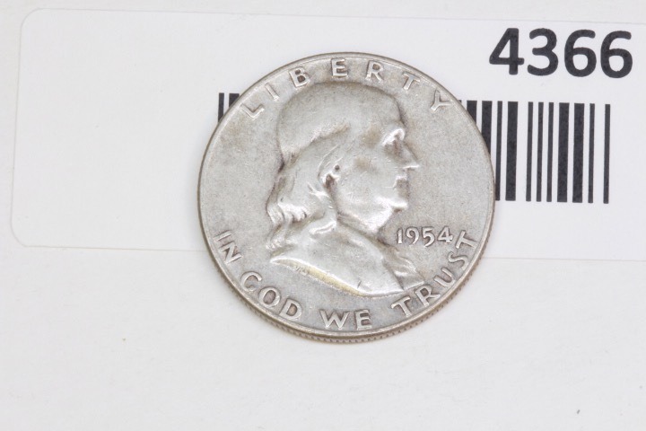 lot 4366 image: 1954 Franklin Half Dollar