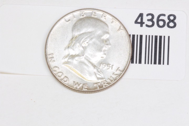 lot 4368 image: 1951 Franklin half dollar