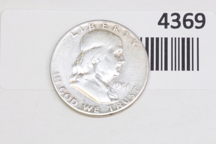lot 4369 image: 1951 Franklin half dollar
