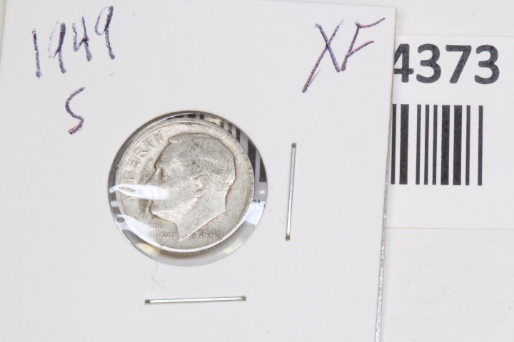 lot 4373 image: 1949-S dime, XF