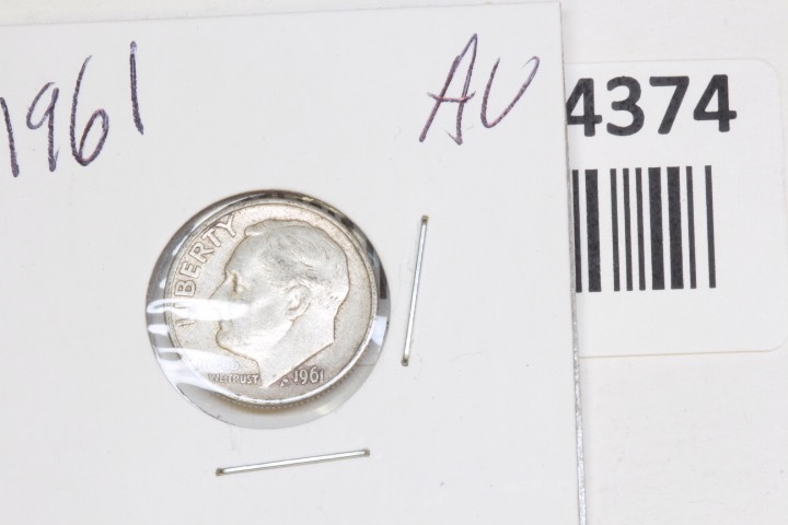 lot 4374 image: 1961 dime AU