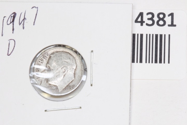 lot 4381 image: 1947-D Roosevelt dime