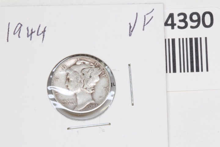 lot 4390 image: 1944 Mercury head, Very Fine