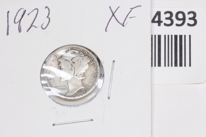 lot 4393 image: 1923 Mercury dime, XF