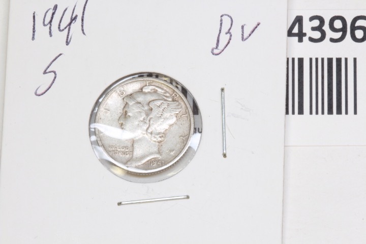 lot 4396 image: 1941-S Mercury Dime, BU