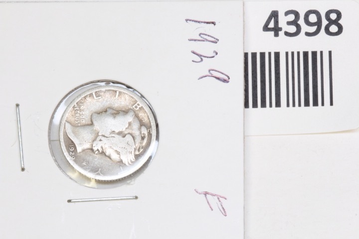 lot 4398 image: 1929 Mercury head dime