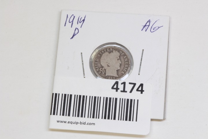 lot 4174 image: 1914 D Barber Dime