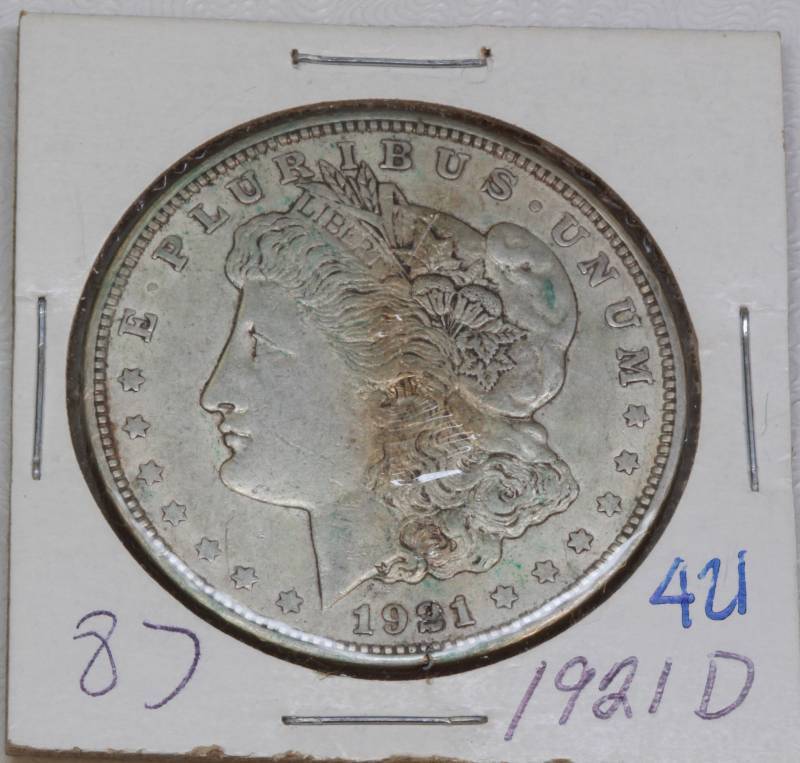 lot 4009 image: 1921 D Morgan Silver Dollar AU