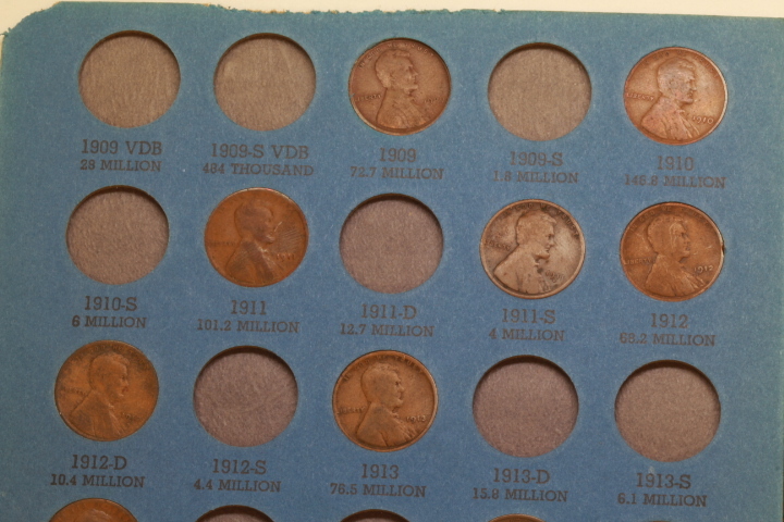 lot 4484 image: 70 Lincoln Head cents