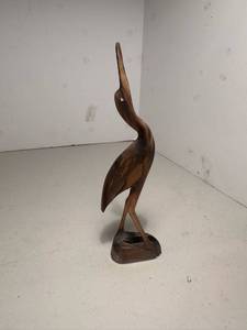 lot 112 image: Vintage Carved Bone Crane, Water Buffalo