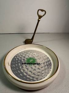 lot 123 image: Brass Golf Bottle OpenerTrinket Dish