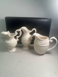 lot 135 image: Lot of 3 J. Godinger & Co. Small Ceramic Pitchers