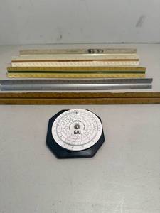 lot 155 image: Lot of 5 Drafting Rulers, 1 Slide Rule