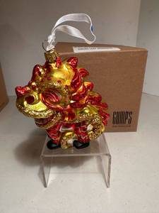lot 176 image: Gumps San Francisco hand blown glass ornament Chinese dragon 4��