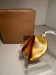 lot 179 image: Gumps San Francisco hand blown ornament fortune cookie 4��