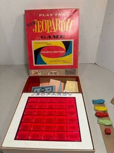 lot 195 image: Vintage Jeopardy board game 4th edition 1964 complete