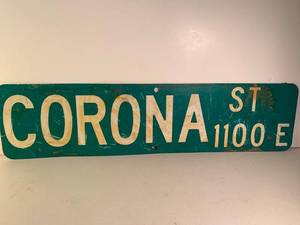 lot 201 image: Vintage Corona Street Sign
