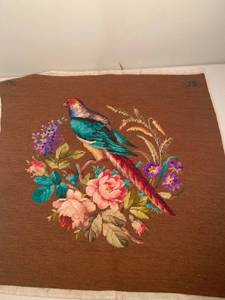 lot 235 image: Antique Pheasant Needlepoint