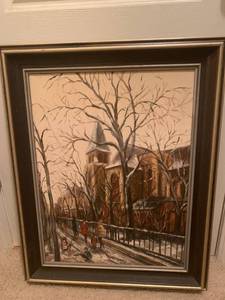 lot 246 image: Church Painting Signed Alice W