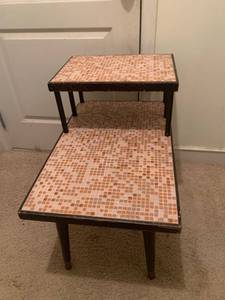 lot 258 image: Mosaic End Table