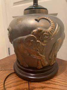 lot 259 image: Cool Brass Elephant Lamp