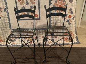 lot 273 image: Pair of Wrought Iron Barstools
