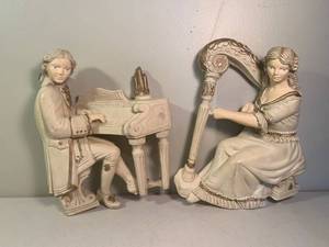 lot 295 image: Universal Statuary Corp. Piano and Harp Players