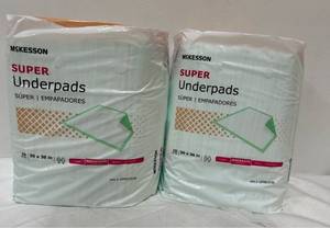 lot 3429 image: 2 McKesson Super Underpads Moderate 30 x 36 in 10 per bag