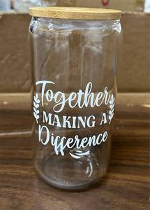 lot 3453 image: Coolife CoWorker Funny Gifts For Woman Glass Cups With Straw-Together Making A Difference