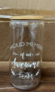 lot 3459 image: Coolife CoWorker Funny Gifts for Woman Glass Cup with Straw-Proud Member
