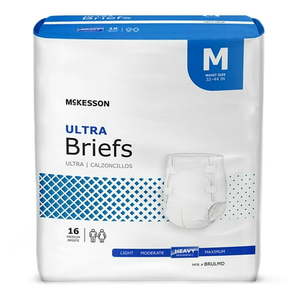 lot 3478 image: 2 McKesson Ultra Incontinence Briefs - Absorbent Disposable Unisex - Medium 16 Count