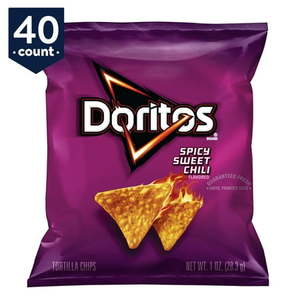 lot 3493 image: Doritos Spicy Sweet Chili Tortilla Chips 1 oz Bags 40 Count Expired Jan 2024