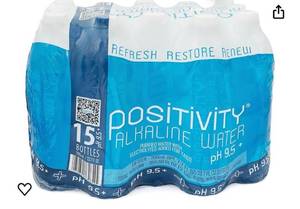 lot 4208 image: Positivity Alkaline Water 9.5pH 700 mL (15 pack Expires in 2025
