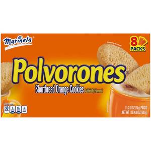 lot 4231 image: 8 Pack POLVORONES SHORTBREAD ORANGE COOKIES Best By Date April 2025