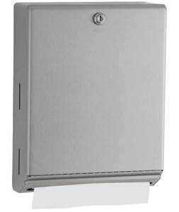 lot 4241 image: Surface Mounted Paper Towel Dispenser - Stainless Steel Commercial Bathroom Towel Dispenser with Tumbler Lock 400 C-Fold or 525 Multifold Capacity With Key