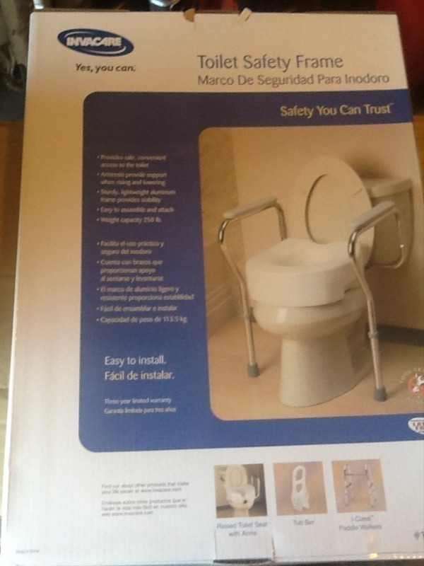 lot 136 image: New bathroom toilet safety frame as pictured just armrest frame not riser