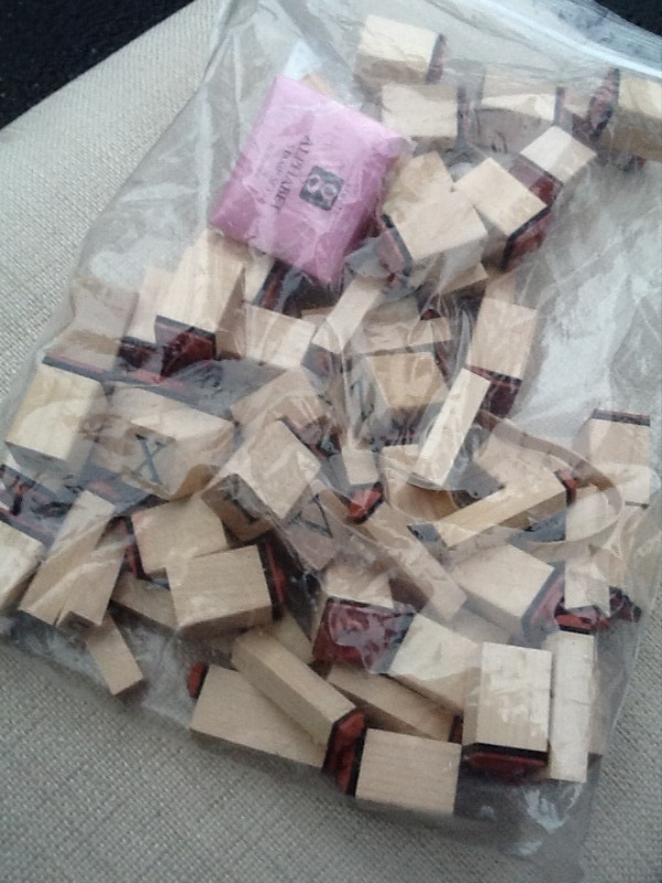 lot 20 image: Bag of alphabet stamps great for scrapbooking
