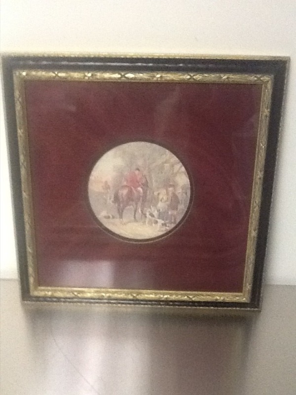 lot 204 image: Very nice Decour picture of the hunt matches the next three pictures 20 x 20