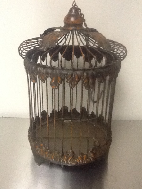 lot 209 image: Nice metal Decore birdcage  2 feet tall