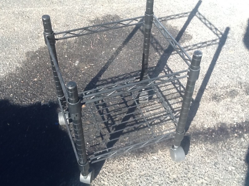 lot 57 image: Metro style wire cart on casters 2 x 2